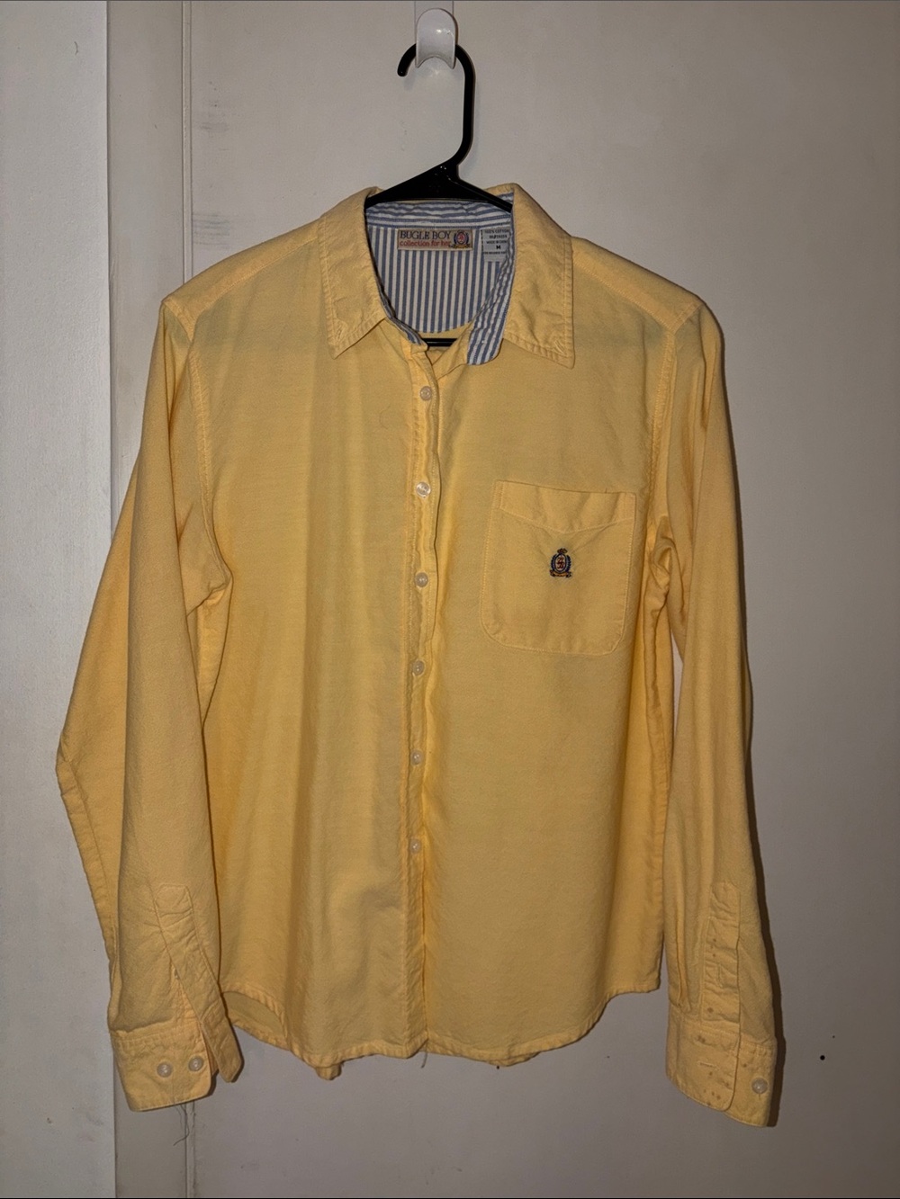 Vintage 90s Bugle Boy Collection for Her Yellow Button Down Shirt